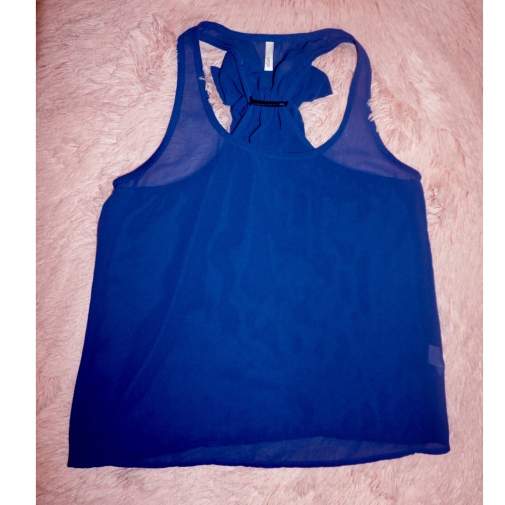 Blue Bow Back Tank - Picture 3 of 3
